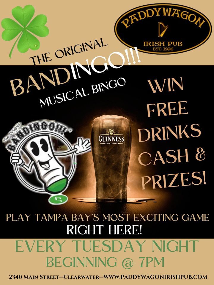 The Original Bandingo Music Bingo at Paddywagons Dunedin 7pm Every