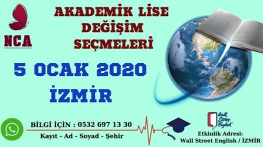 Nca Akademik Lise Degisim Izmir Secmeler Wall Street English Izmir Aydin January 5 2020 Allevents In