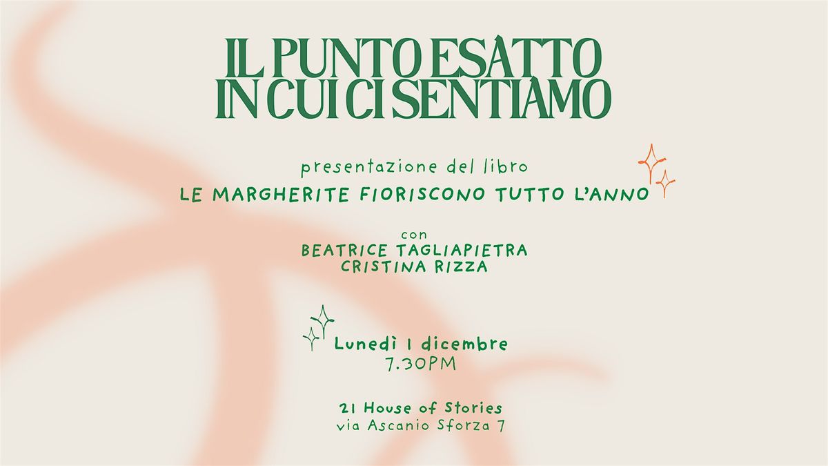 IL PUNTO ESATTO IN CUI CI SENTIAMO, 1 December | Event in Milano | AllEvents
