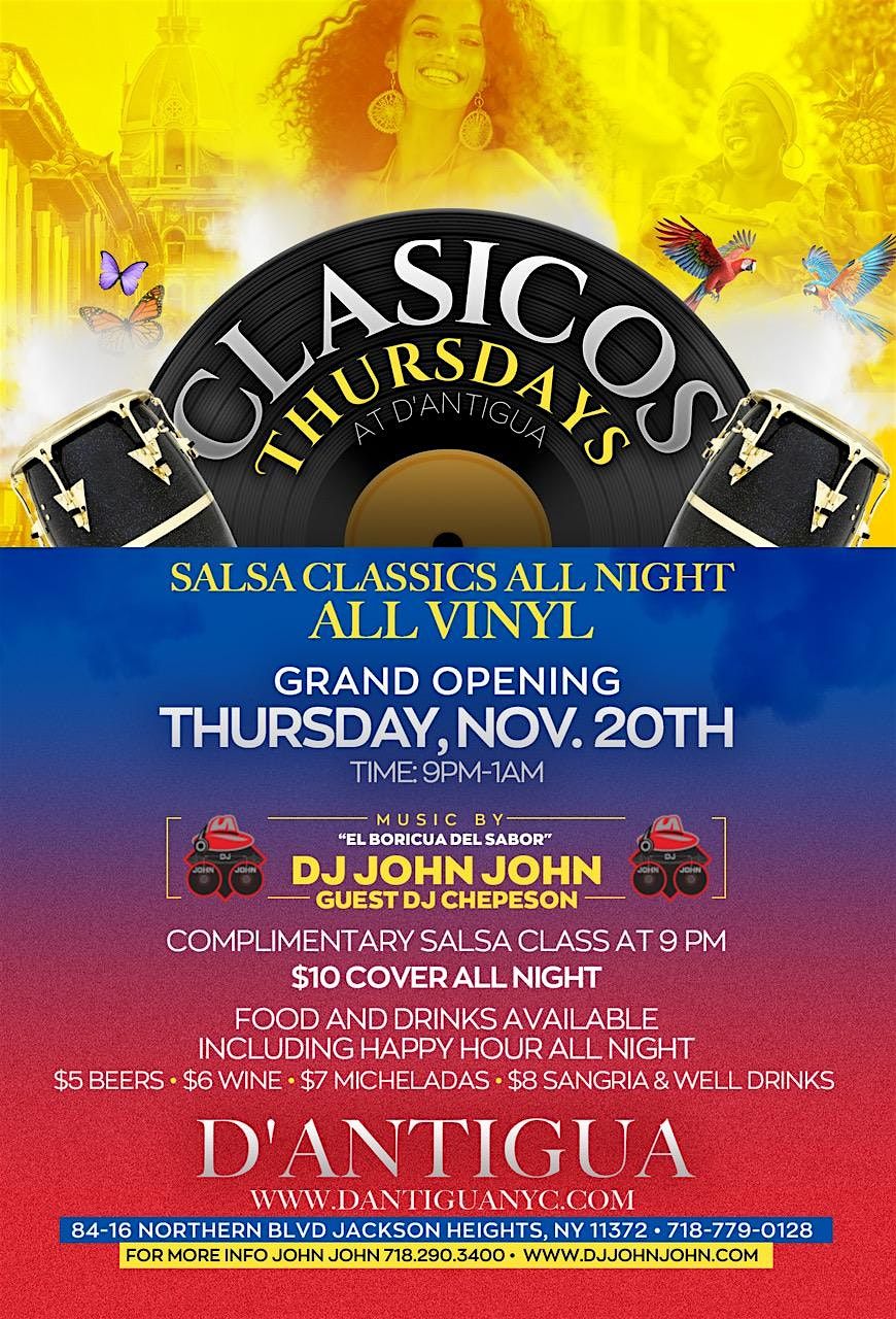 CLASICOS THURSDAYS at D'Antigua (ALL VINYL SALSA) | Event in Queens | AllEvents