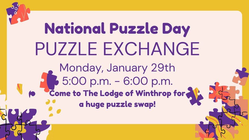 Puzzle Exchange National Puzzle Day, The Lodge of Winthrop (Winthrop, MN), January 29 2024