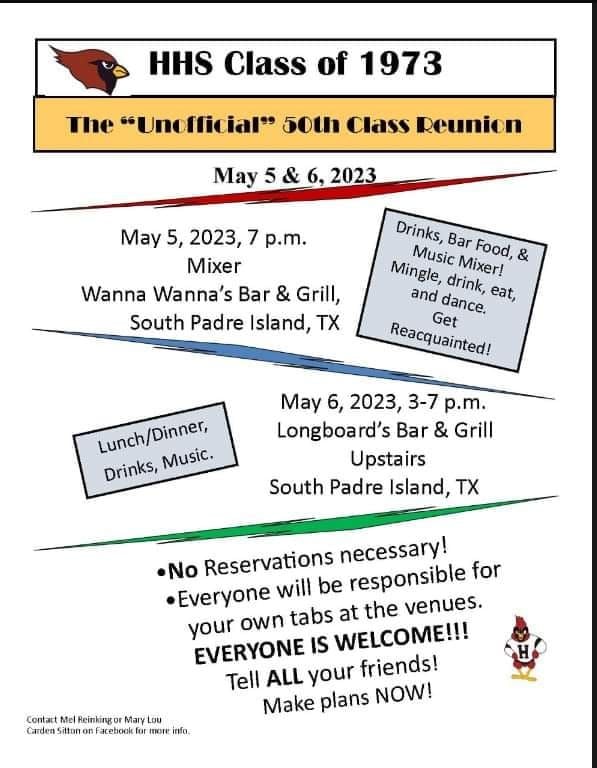 The "Unofficial" Class of 1973 Harlingen High School Reunion, LongBoard