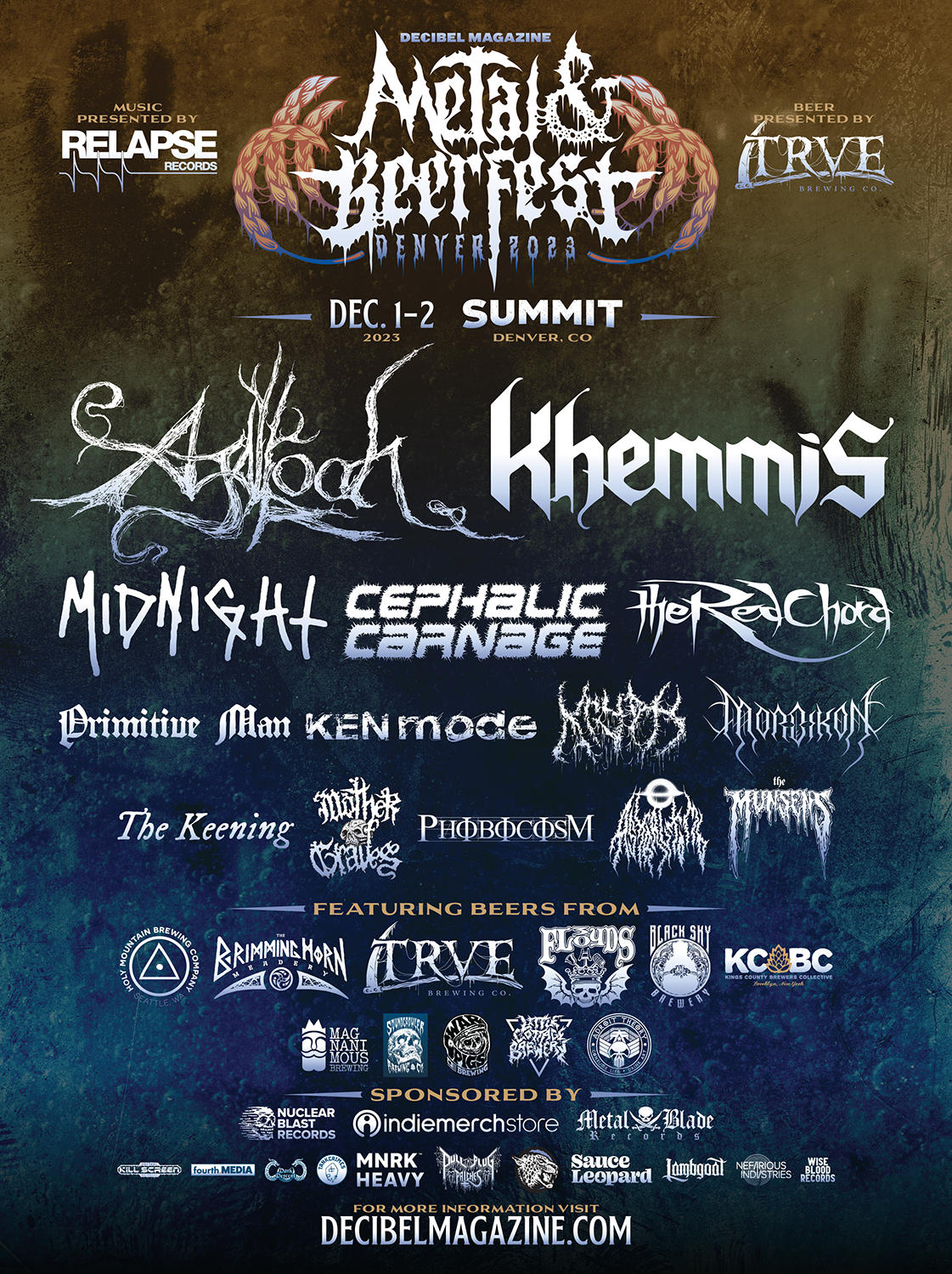 Decibel Metal and Beer Fest - 2 Day Pass at Fillmore Auditorium Denver, 5 December | Event in Denver | AllEvents