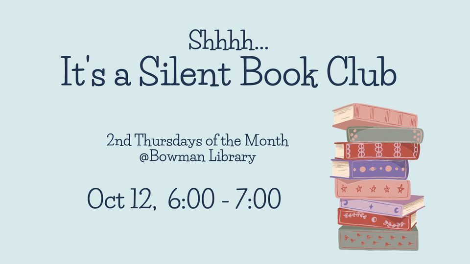 Silent Book Club, Bowman Library, Stephens City, October 12 2023