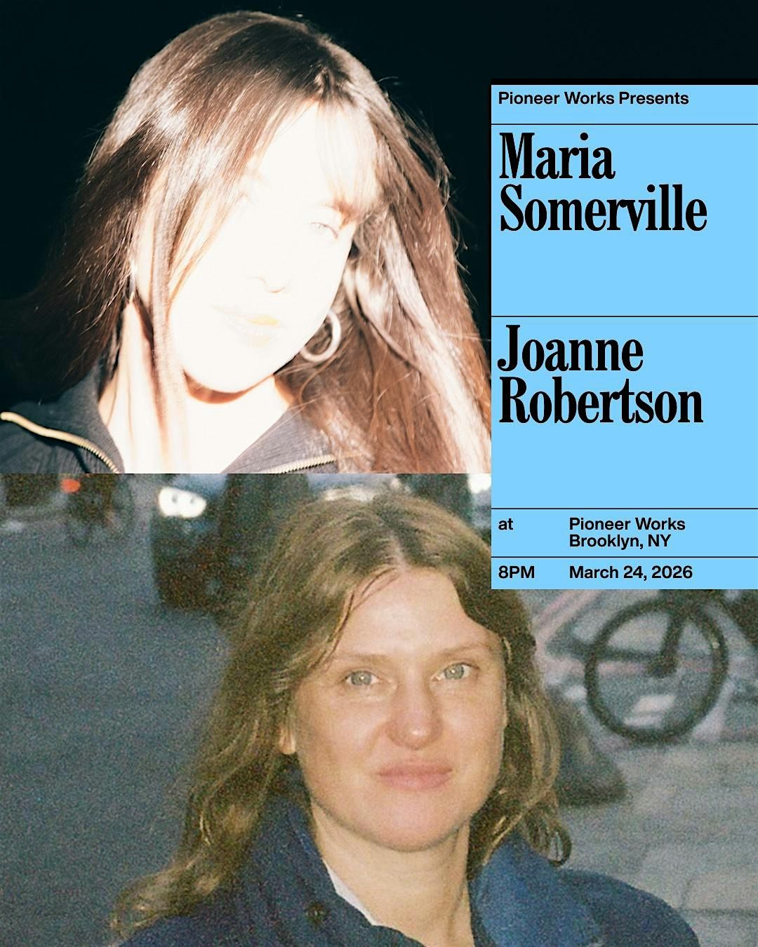 Maria Somerville, Joanne Robertson, 24 March | Event in Brooklyn | AllEvents