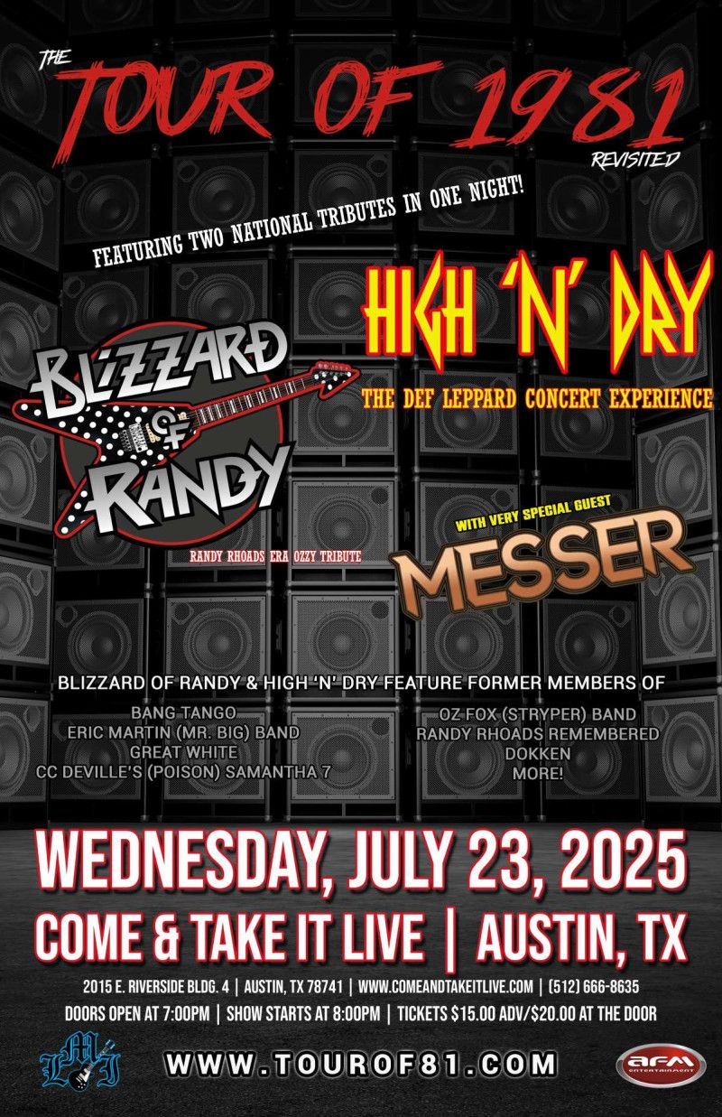 High N Dry - Def Leppard Tribute & Blizzard of Randy - Randy Rhoads Era Ozzy Tribute, 22 July | AllEvents