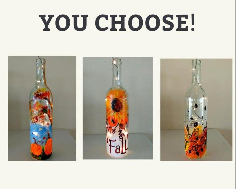 Fall Light Up Wine Bottles Wine Design Fayetteville NC November