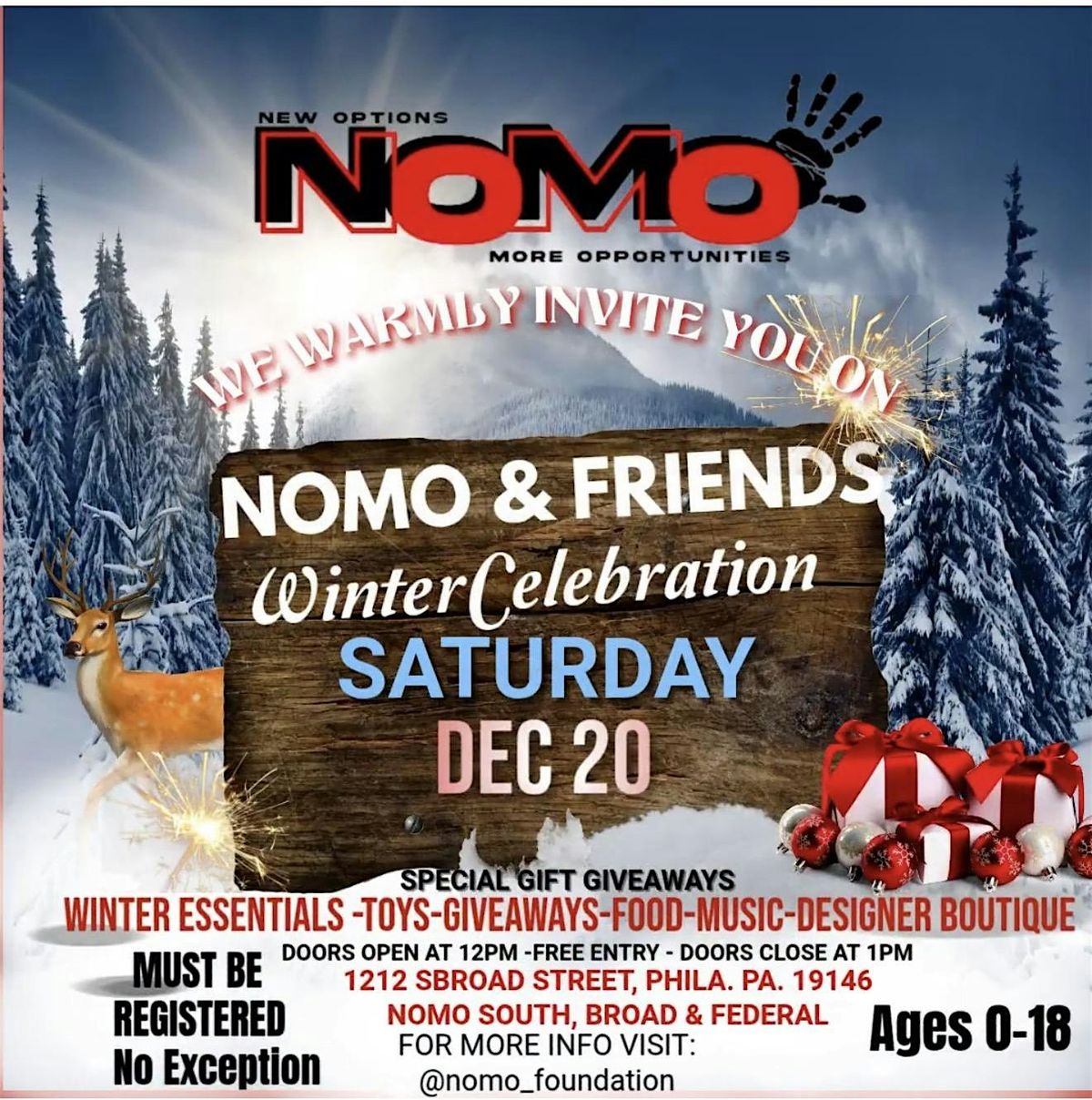 NOMO & FRIENDS WINTER CELEBRATION, 20 December | Event in Philadelphia | AllEvents