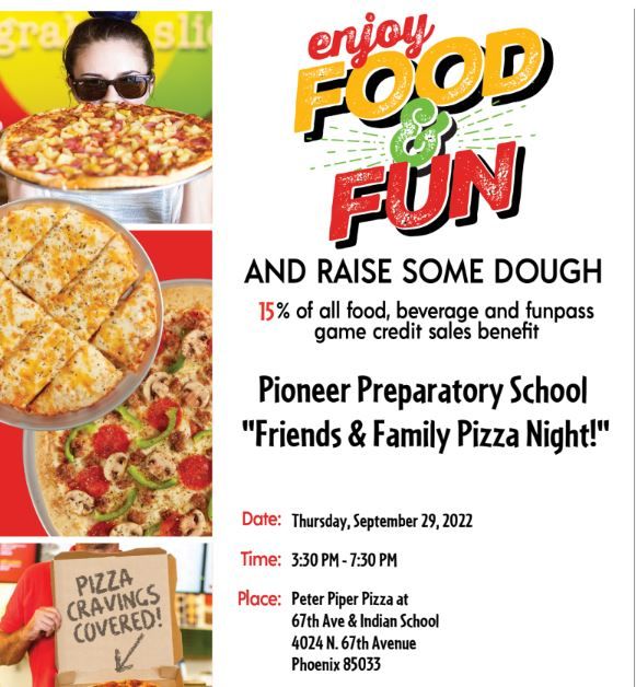 PIONEER PREP PETER PIPER PIZZA FAMILY NIGHT, Peter Piper Pizza