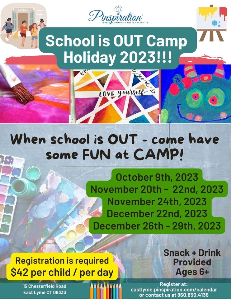 School is OUT Fall/Winter Camp Dates!, Pinspiration East Lyme