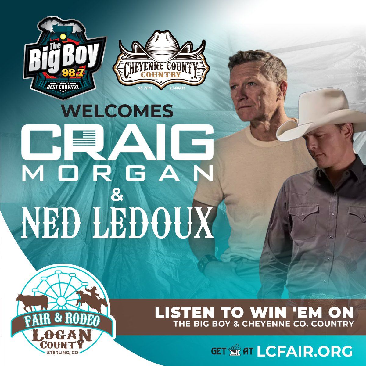 Craig Morgan and Ned LeDoux at Canyon County Fairgrounds, 25 July | Event in Caldwell | AllEvents