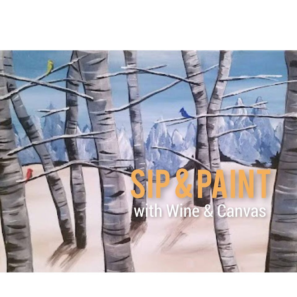 Sip & Paint with Wine & Canvas Winter Birds, Golden Hind Wine Bar