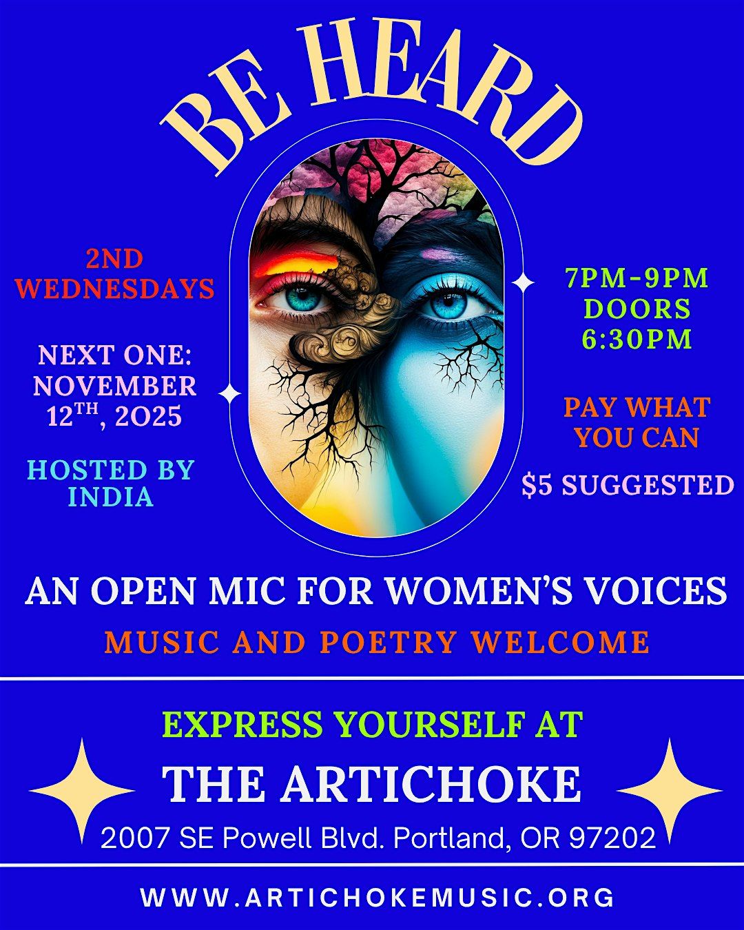 Be Heard - An Open Mic for Women's Voices, 10 December | Event in Portland | AllEvents