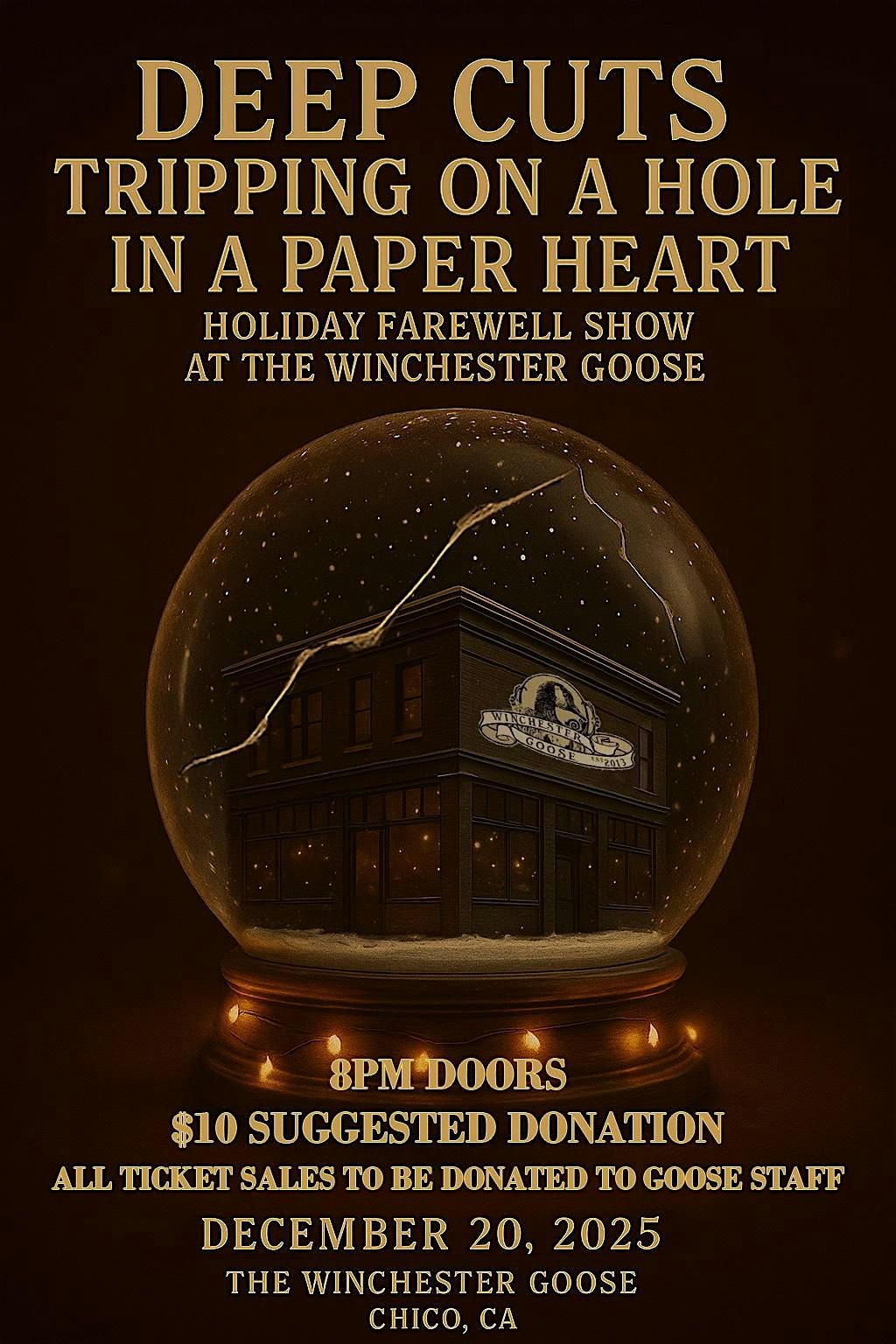 Deep Cuts: Holiday Farewell Show w Trippin on a Hole In a Paper Heart, 20 December | Event in Chico | AllEvents