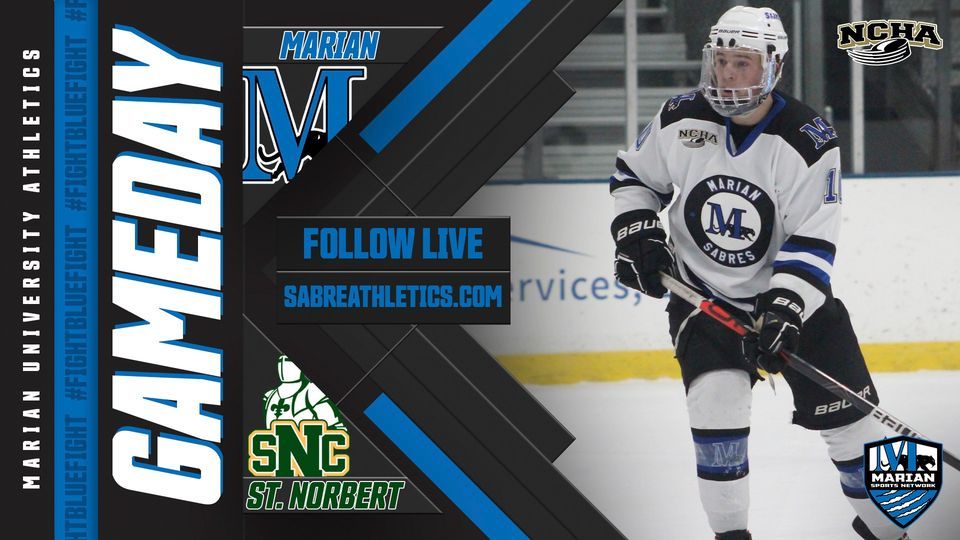 Marian NCAA Mens Hockey vs. 9 St. Norbert, Fond du Lac Blue Line