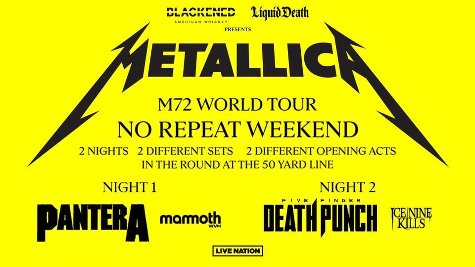 metallica tour 2 day tickets