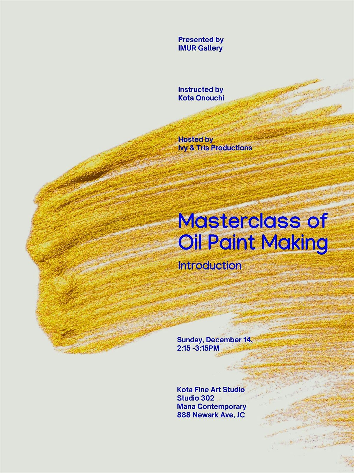 Masterclass of Oil Paint Making - Introduction, 14 December | Event in Jersey City | AllEvents