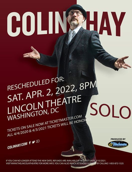 An Evening With Colin Hay Solo At The Lincoln Theatre In Dc The Lincoln Theatre Washington D C April 2 2022 Allevents In Washington Dc April 2022 Events