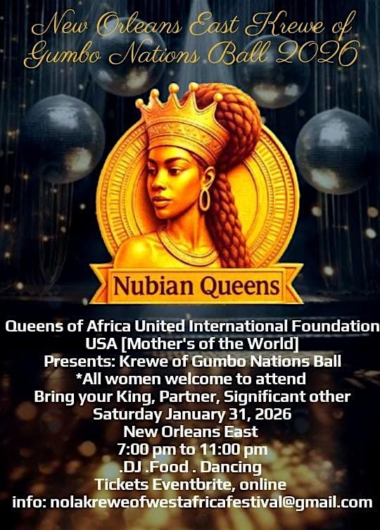 New Orleans East Krewe of Gumbo Nations Ball, Saturday January 31, 2026, 31 January | Event in New Orleans