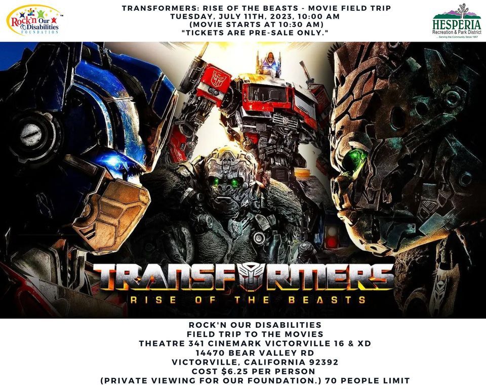 RODF Transformers, Rise of the Beasts "Private Viewing Movie Field