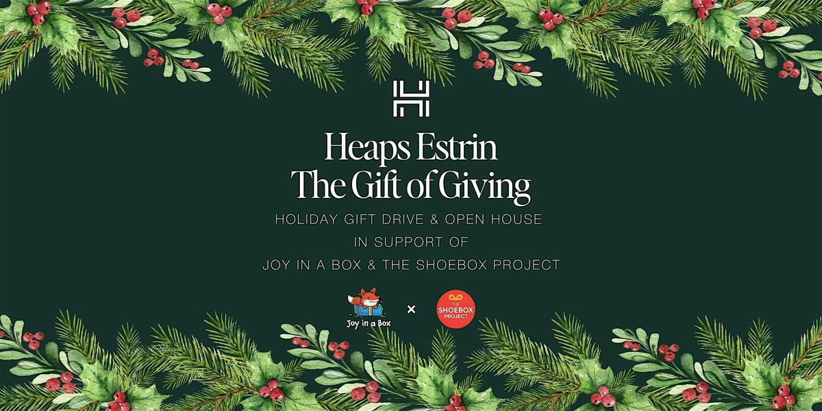 Heaps Estrin: The Gift of Giving, 29 November | Event in Toronto | AllEvents