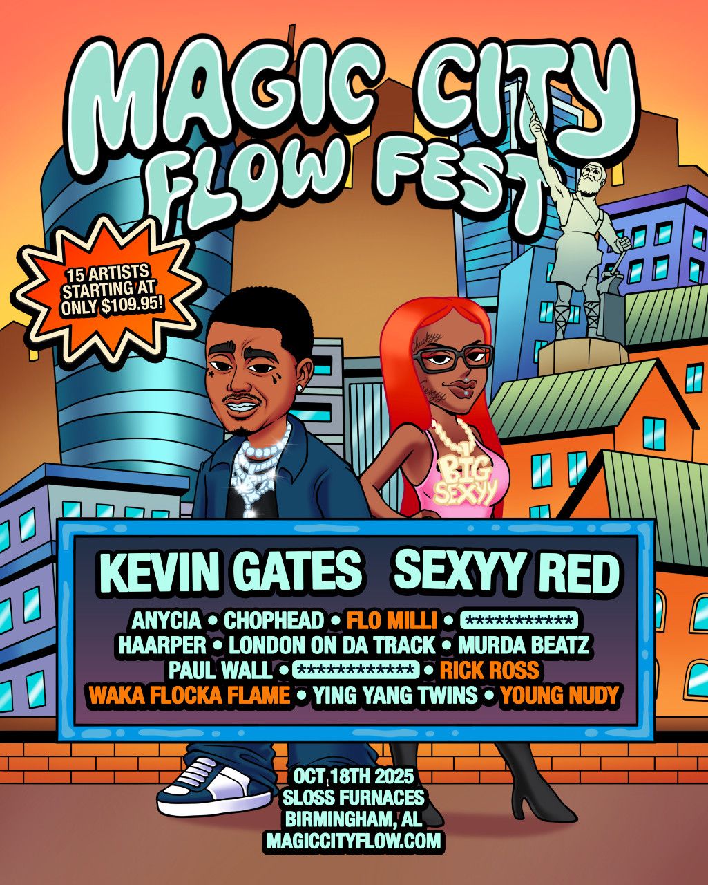 Magic City Flow Fest: Kevin Gates  Sexyy Red  Flo Milli  Paul Wall & Rick Ross, 17 October | Event in Birmingham