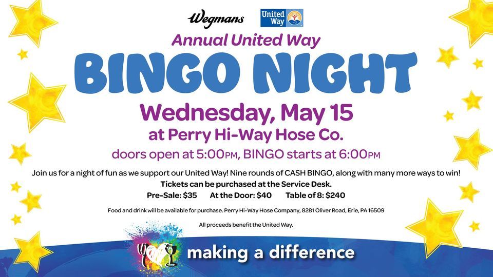 Wegmans Bingo 2024, 8281 Oliver Rd, Erie, PA 165094623, United States