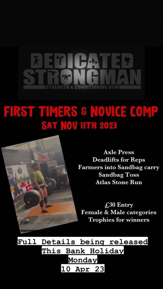 DEDICATED STRONGEST NOVICE & FIRST TIMERS COMPETITION 2023 , 11 November | Event in Liverpool | AllEvents.in