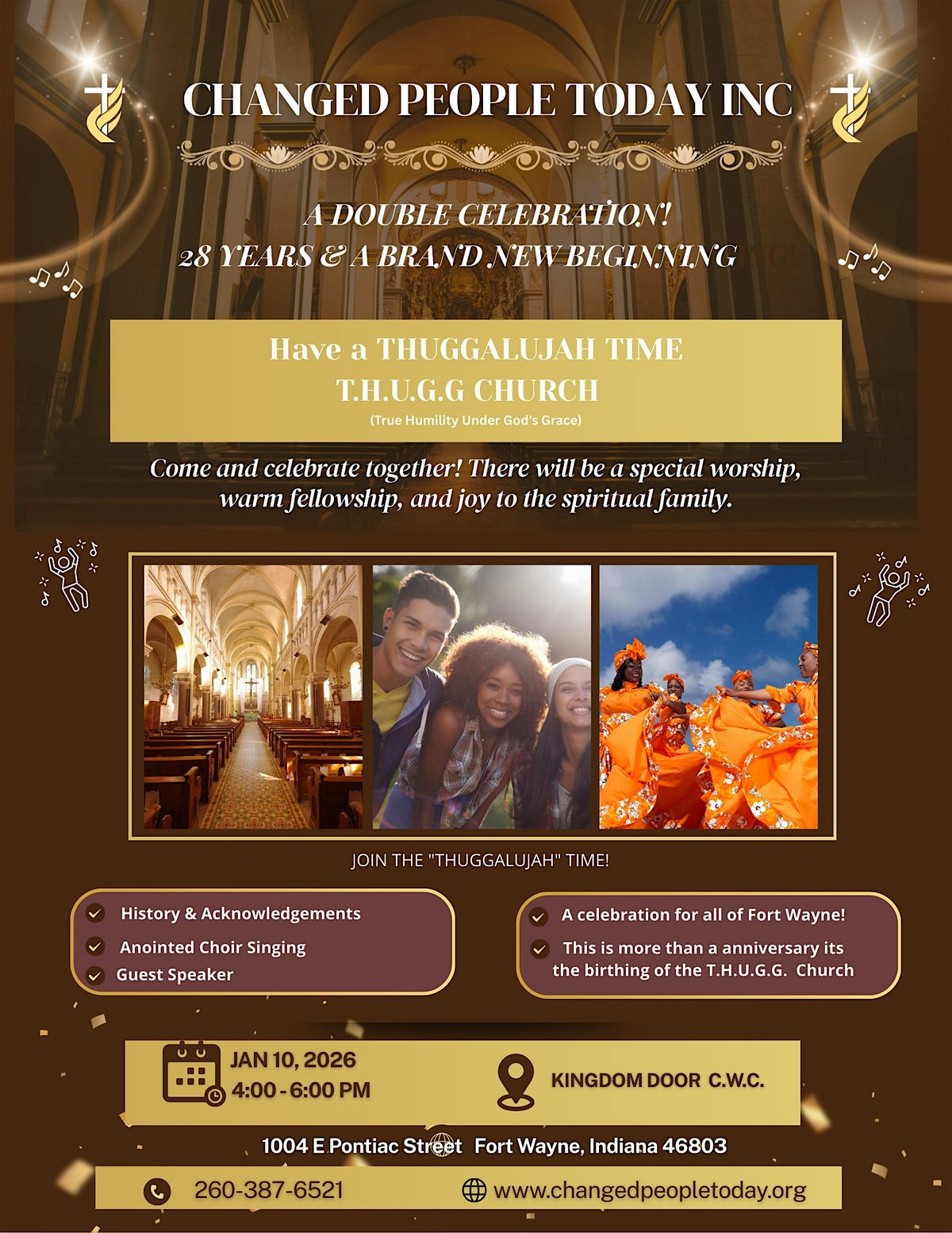 Celebrate 28 yrs of Changed People & the birth of T.H.U.G.G. Church! Live m, 10 January | Event in Fort Wayne
