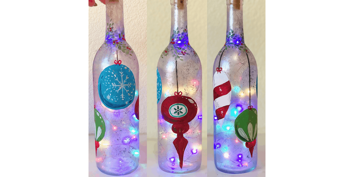 Frosty Ornament Wine Bottle - Paint and Sip in Houston | Classpop!™, 23 December | Event in Katy | AllEvents