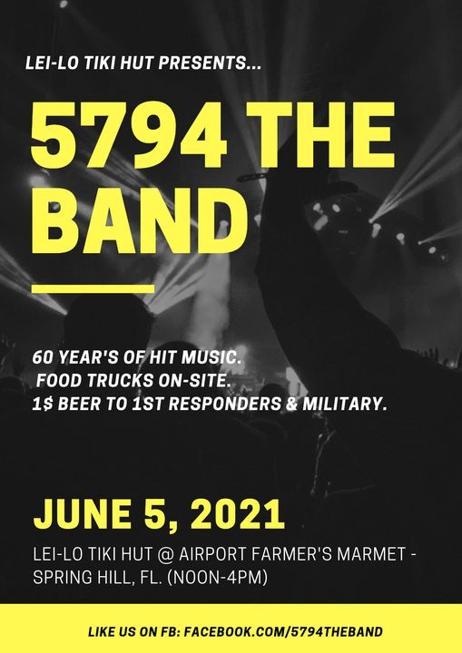 5794 The Band Lei Lo Tiki Hut Lei Lo Tiki Hut Brooksville June 5 2021 Allevents In Brooksville, Fl Events Calendar 2022