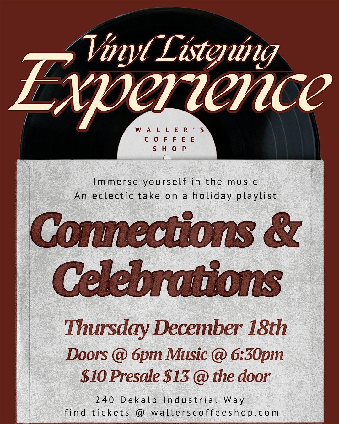 Vinyl Listening Party, 18 December | Event in Decatur | AllEvents