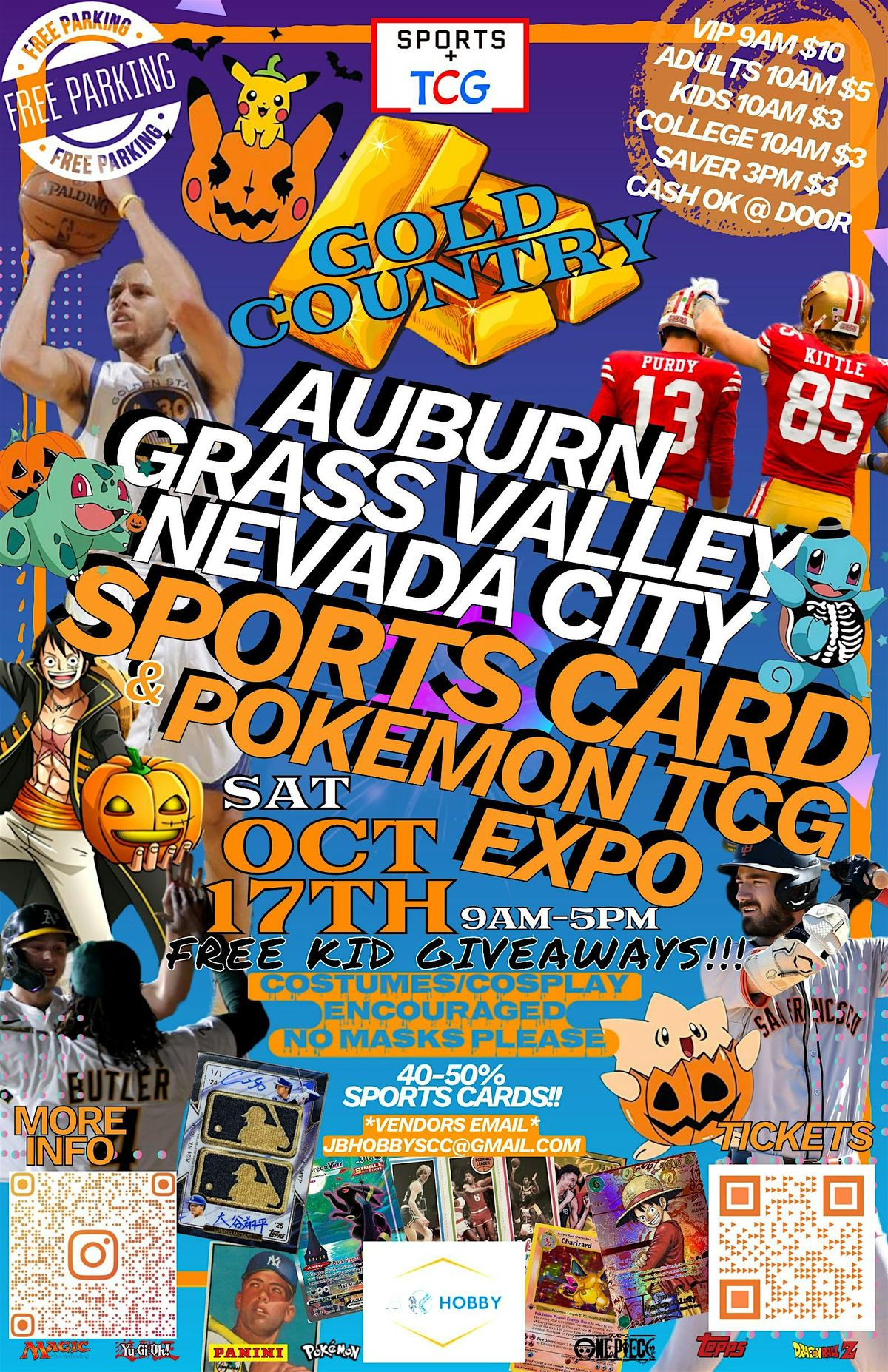 Auburn Grass Valley Nevada City Sports Cards & Pokémon TCG Costume Expo