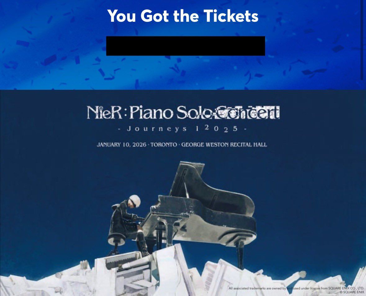 NieR: Piano Concert, 8 January | Event in Ottawa | AllEvents