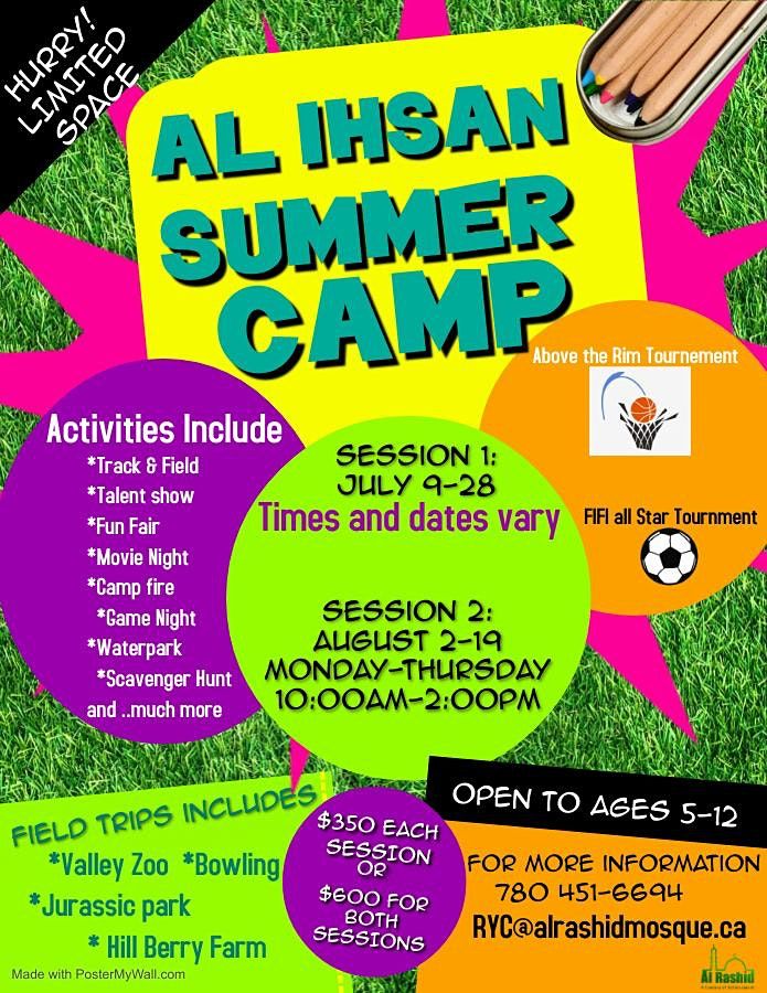 Summer Camp 2021 Al Rashid Mosque Edmonton July 9 To August 19 Allevents In