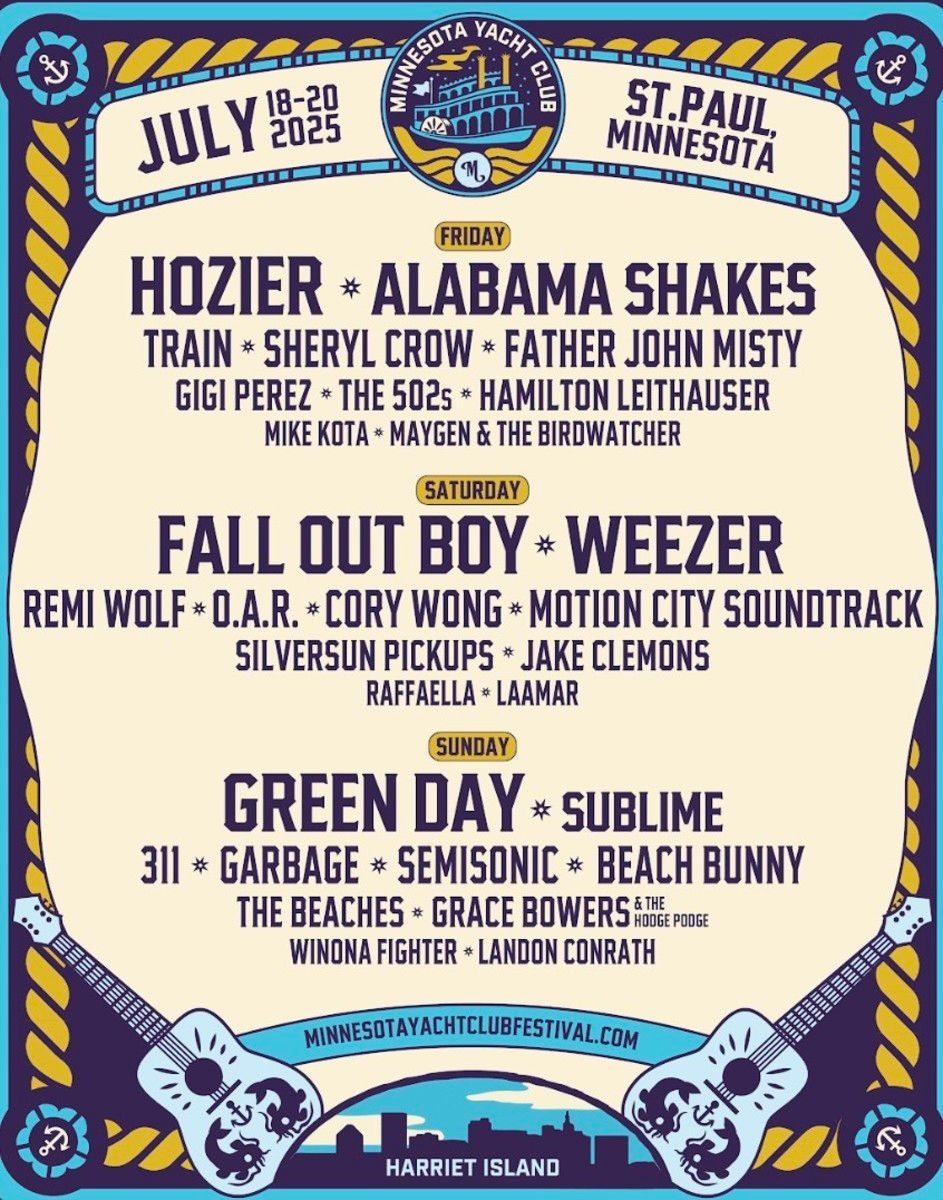 Minnesota Yacht Club Festival: Fall Out Boy  Hozier  Green Day & Weezer - 3 Day Pass, 17 July | AllEvents