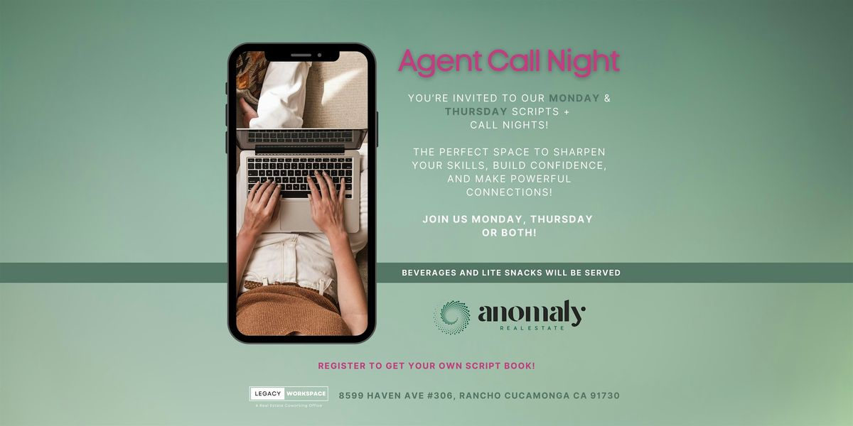 Agent Call Night, 1 December | Event in Rancho Cucamonga | AllEvents