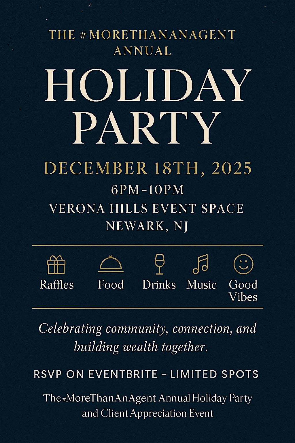 #MoreThanAnAgent Annual Holiday Party and Client Appreciation Event, 18 December | Event in Newark | AllEvents