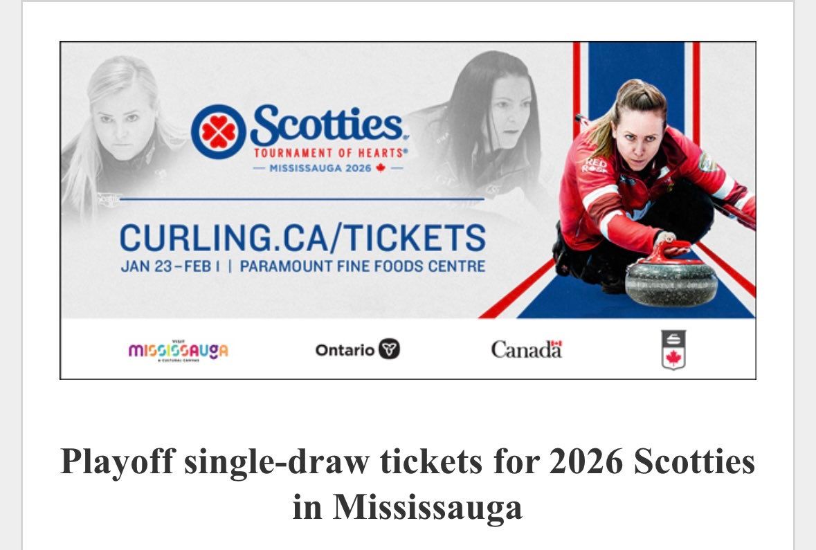 Scotties Tournament of Hearts - Draw 23, 31 January | Event in Mississauga | AllEvents