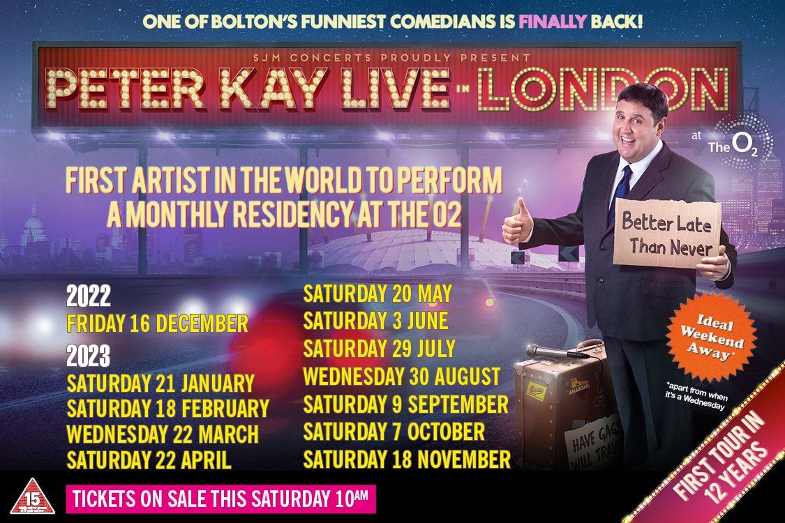 Peter Kay London Tickets, The O2 Arena, London | AllEvents.in