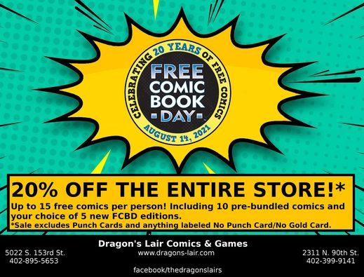 Free Comic Book Day At The Dragons Lair Dragon S Lair Omaha August 14 21 Allevents In Free Comic Book Day At The Dragons Lair Dragon S Lair Omaha August 14 21 Allevents In