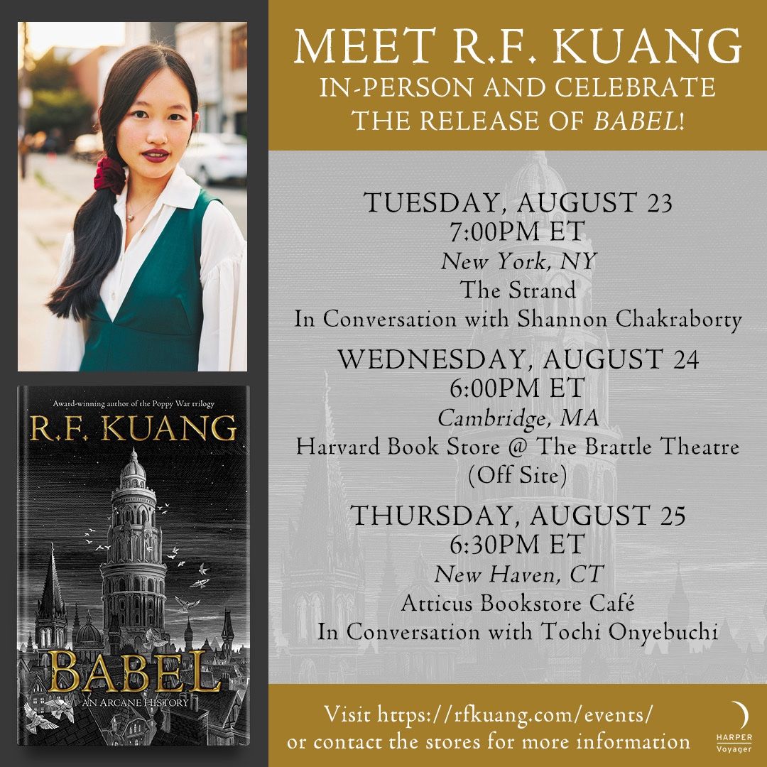 R.F. Kuang at Wilbur Theatre, 26 August | Event in Boston | AllEvents