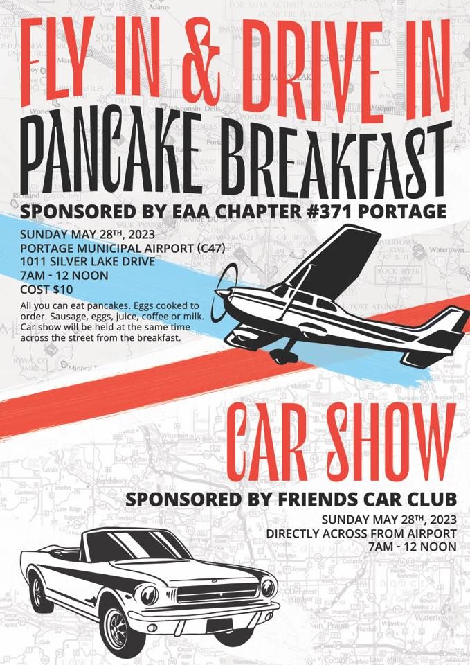 FlyIn Pancake Breakfast & Car Show, Portage Municipal Airport, 28 May