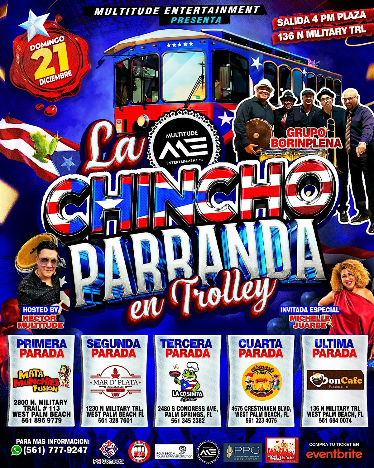 La CHINCHO PARRANDA EN TROLLEY, 21 December | Event in West Palm Beach | AllEvents