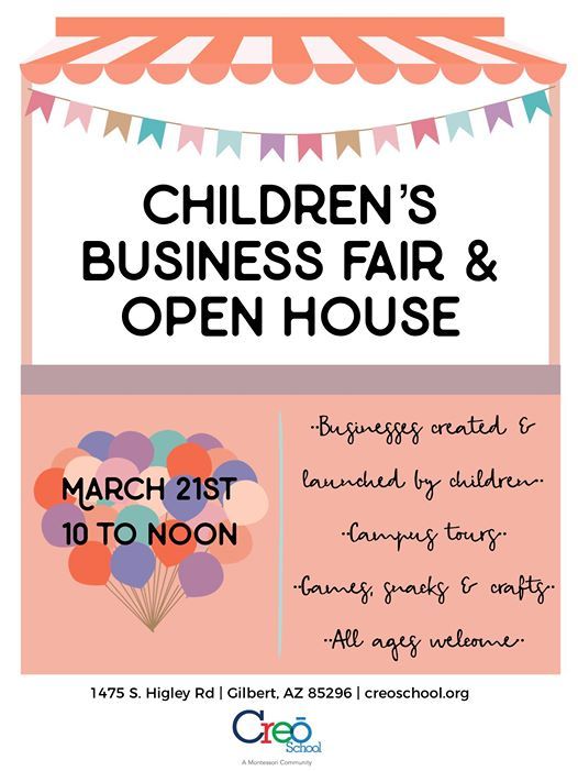 Childrens Business Fair Open House At Creo School Gilbert
