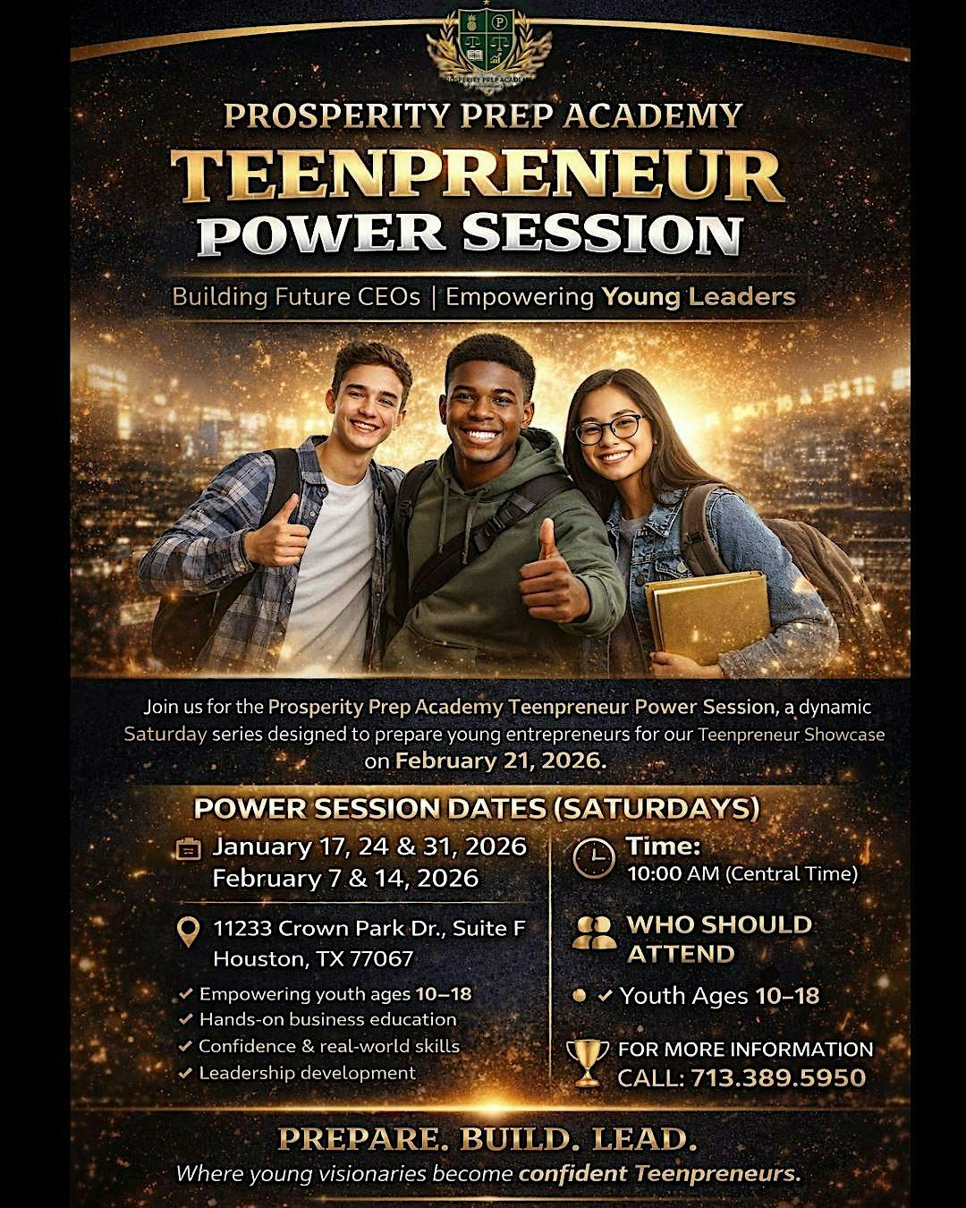 PROSPERITY PREP ACADEMY TEENPRENEUR POWER SESSION FOR TRAILBLAZER EXPO
