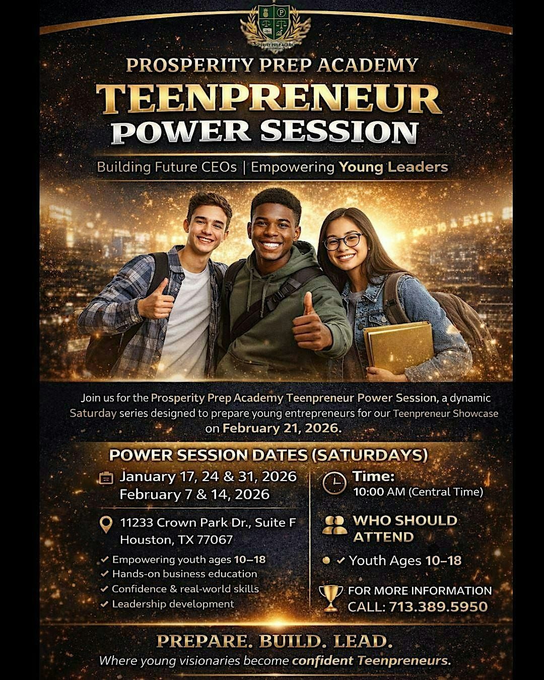 PROSPERITY PREP ACADEMY TEENPRENEUR POWER SESSION FOR TRAILBLAZER EXPO