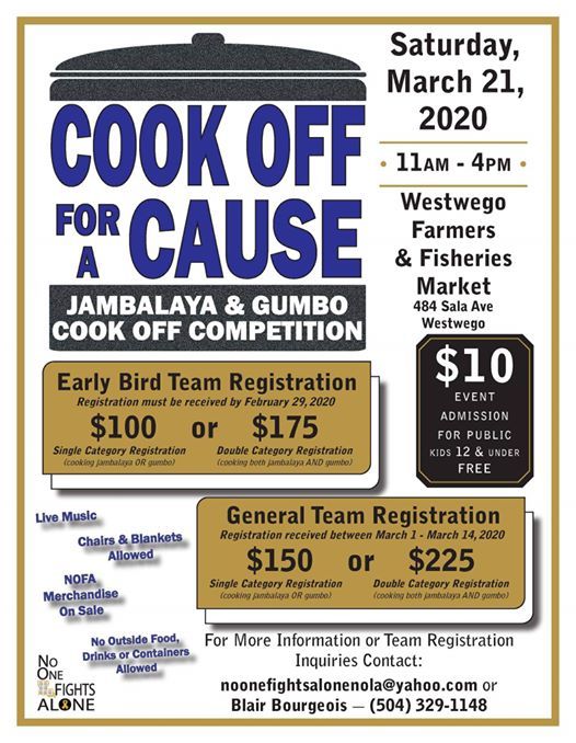 2020 NOFA NOLA Cook Off for a Cause, Westwego Farmers & Fisheries