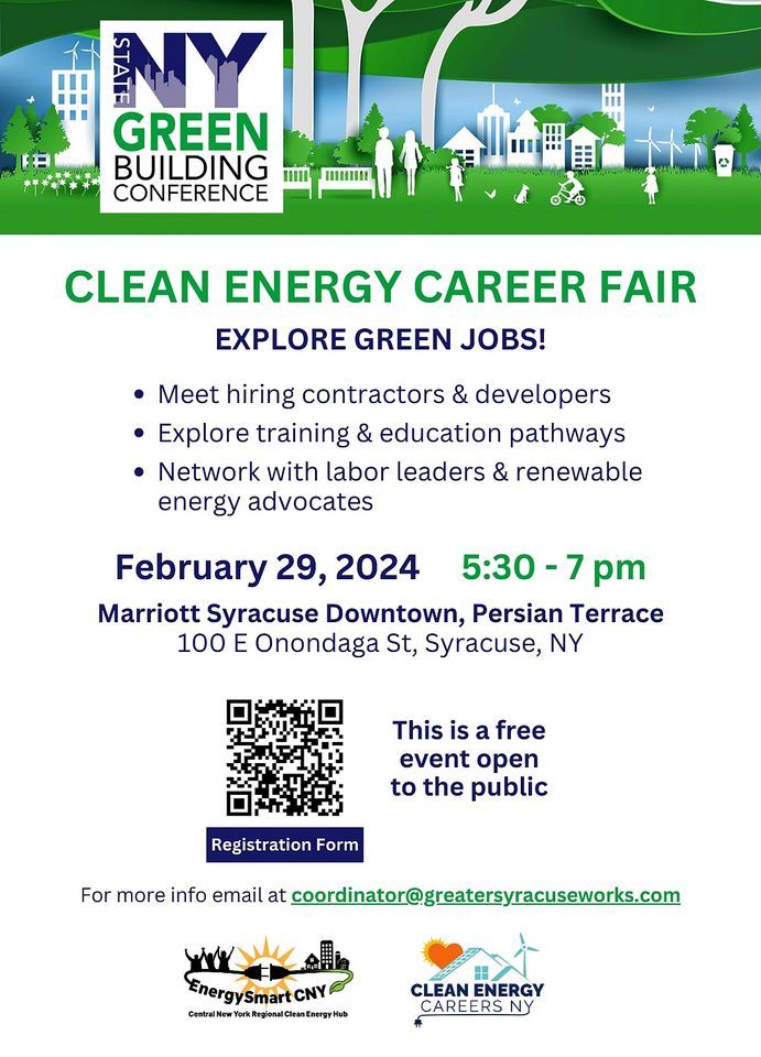 Clean Energy Career Fair, Marriott Syracuse Downtown (Syracuse, NY), February 29 2024 AllEvents.in