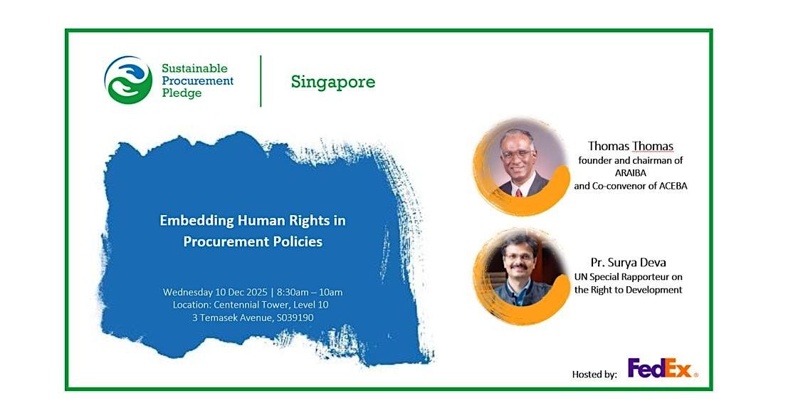 Embedding Human Rights in Procurement Policies, 10 December | Event in Singapore | AllEvents